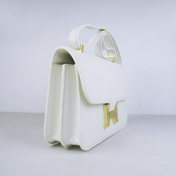 7A Hermes Constance Togo Leather Single Bag White Gold Hardware H020